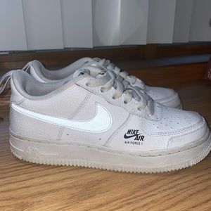 Nike Air Force 1 White/Black/Reflective Size 3.5Y